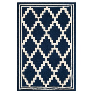 Navy/Ivory Geometric Tufted Accent Rug 4