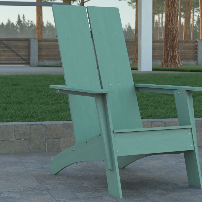 Emma and Oliver Set of 2 Modern Dual Slat Back Indoor/Outdoor Adirondack Style Chairs, 5 of 12