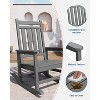 coucheta Poly Lumber Rocking Chair Outdoor Set of 4 with 2 Side Table, HDPE High Back Porch Rocker Chairs - All Weather Resistant Furniture for Patio - 3 of 4