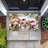 Stupell Industries Three Christmas Hat Dogs Printed Outdoor Door Mat, design by Kim Allen, 18"x30" - 4 of 4