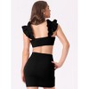 Allegra K Women's Party Crop Tank Top and Bodycon Mini Skirt 2-Piece Set - 4 of 4