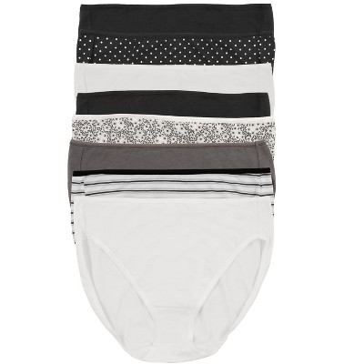 Felina Women's Cotton Modal Hi Cut Panties - 8-pack (newsprint