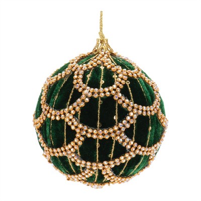 Green Ball Ornaments (Set of 4)