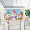 Stupell Industries Happy Snowmen Trio Printed Outdoor Door Mat, design by Petal Prints Design, 18"x30" - 4 of 4