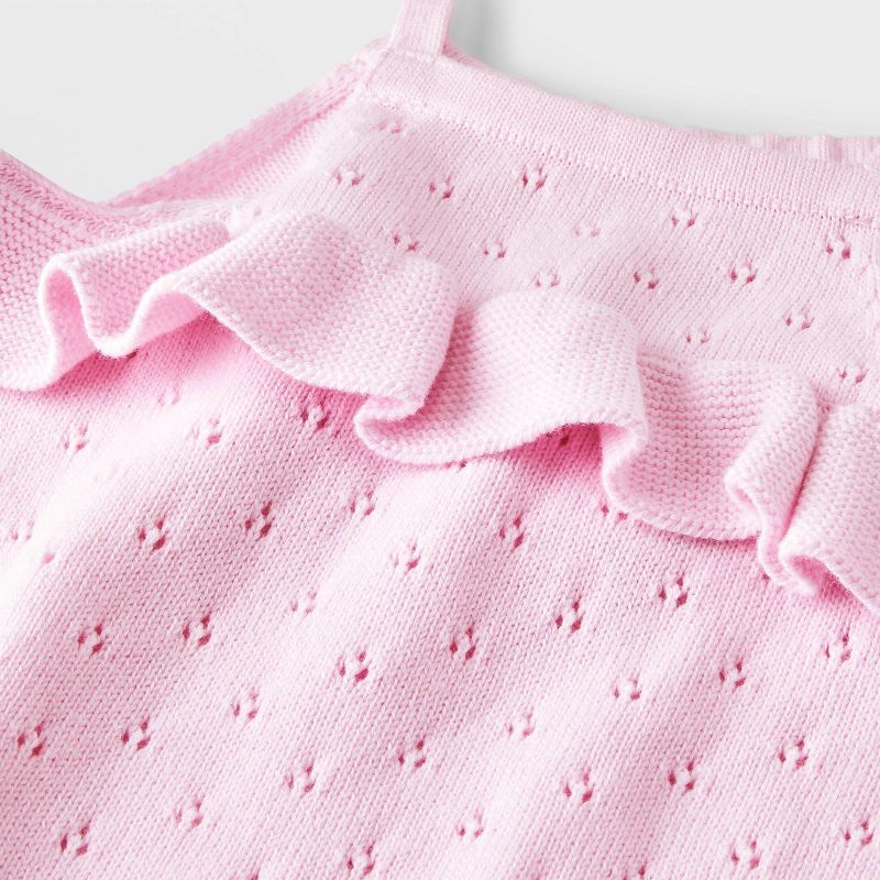 Baby Girls' Pointelle Sweater Romper - Cat & Jack™, 4 of 6