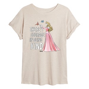 Women's - Disney - Courage In Being Kind Oversized Graphic T-Shirt - 1 of 4
