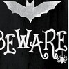 HomeRoots 72" Black And White Solid Wood Beware Halloween Ghost Porch Sign - 4 of 4