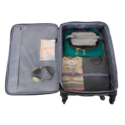 Skyline Softside Large Checked Spinner Suitcase - Gray Heather