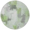 Green And Silver Abstract Washable Indoor Outdoor Area Rug - 4 of 4