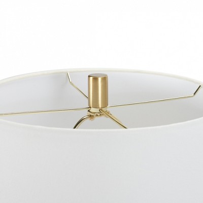 Elegant White and Gold Terrazzo 29" Ceramic Table Lamp