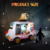 Syemin Decorative Holiday Scene Props Long Halloween Inflatables Outdoor Decorations, Scary Clown Icecream Halloween Yard Decor, White, 48"*120"*96" - 3 of 4