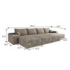 135"Large size modular cloud sofa 6 seats down sofa bed apartment living room sofa,Camel(Plush Corduroy Fabric) - 4 of 4