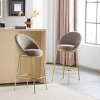 Set of 2 Gold Bar Stools, Modern Metal Bar Stools with Upholstered Seat and Backrest, Upholstered Bar Stools for Kitchen Island or Home Bar-Koiai - 2 of 4