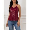 MISSKY Womens Tank Tops Casual Fashion V Neck Strappy Sequin Sparkle Shimmer Camisole Sleeveless Tanks Tops - 2 of 4