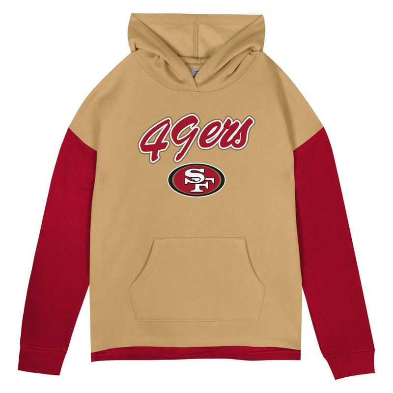 NFL San Francisco 49ers Girls&#39; Fleece Hooded Sweatshirt, 2 of 4