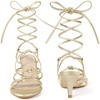 BLISSFUL STEP Women's Knot Decor Lace Up Strappy Heeled Sandals - 2 of 3