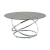 Metal Coffee Table and 2 End Tables with Tempered Glass Top, Chrome Finish and Modern Design for Living Room - 3 of 4