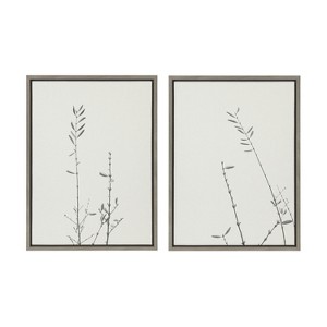Kate and Laurel Sylvie Retro Tennessee Botanicals Framed Canvas by Stephanie Klatt, 2 Piece 18x24, Gray - 1 of 4