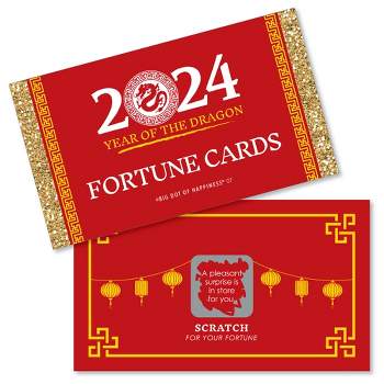 Big Dot of Happiness 2024 Year of the Dragon - Lunar New Year Game Scratch Off Fortune Cards - 22 Count