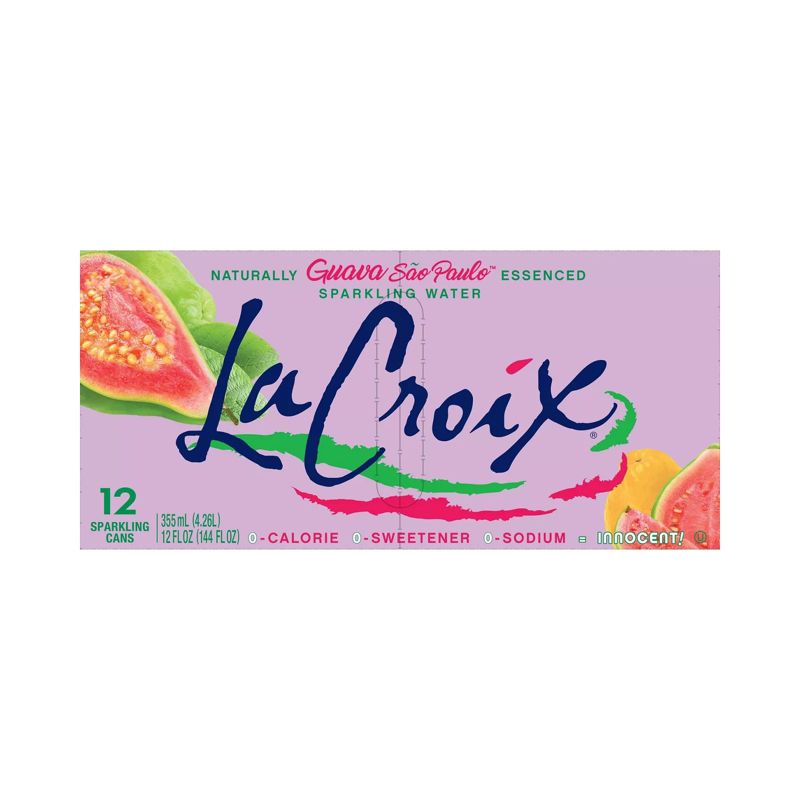 La Croix Guava Sao Paulo Sparkling Water - Case of 2/12 pack, 12 oz, 4 of 8
