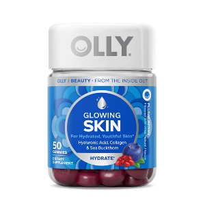 OLLY Glowing Skin Collagen Chewable Gummies - Berry - 50ct - 1 of 4