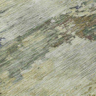 HomeRoots 5' X 8' Purple Olive Green And Taupe Abstract Washable Indoor Outdoor Area Rug