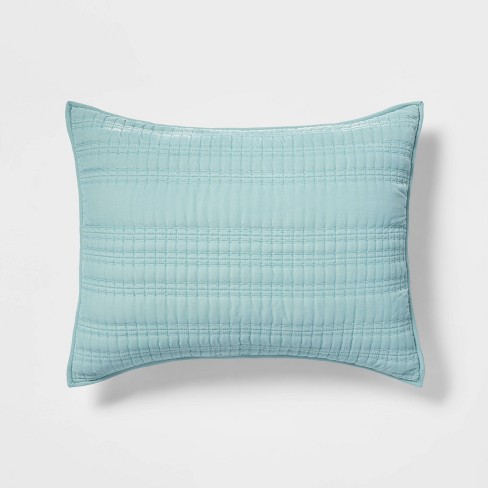 King Lofty Velvet Quilt Sham Light Teal Blue - Threshold™ : Target