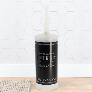 Evideco French Home Goods Decorative Toilet Brush & Holder - Available in 6 Unique Designs - Durable Plastic, Compact Size, Easy to Clean - 1 of 4