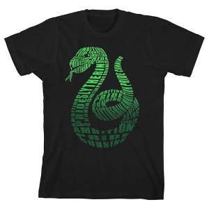 Harry Potter Graphic Slytherin Snake Emblem Black T-shirt Toddler Boy to Youth Boy - 1 of 3