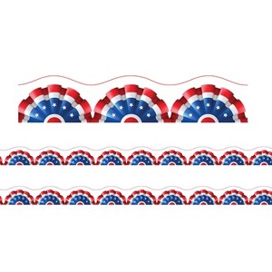 Charles Leonard Borders/Trims, Magnetic, Scallop Cut - 1-1/2" x 24", Patriotic Theme, 24' per Pack, 2 Packs - 1 of 2
