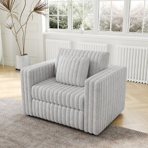 NicBex Couches for Living Room 44.9" Single Sofa Minimalist Corduroy Upholstered Sofa Couch with Pull Out Storage and 1 Piilow for Bedroom - 1 of 4