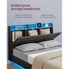 Queen Size Floating Bed Frame with LED Lights, Queen Bed Frame with Charging Station, Tufted Storage Headboard, Upholstered Platform Bed Frame - 2 of 4