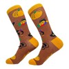 Crazy Dog T-Shirts Women's Thanksgiving Socks Funny Turkey Person Pumpkin Holdiay Graphic Novelty Footwear - 2 of 4