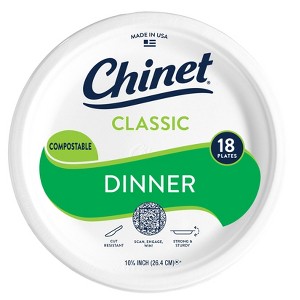 Chinet Classic Round Dinner Plate 10 3/8" - 18ct - 1 of 4