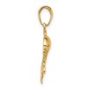 Black Bow Jewelry 14k Yellow Gold 20mm Swimming Dolphin Pendant - 2 of 4