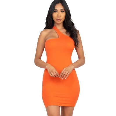 Slickblue Women's One Shoulder Bodycon Mini Dress, Stretch Jersey Fabric, Fitted Style, Multi Colors Options, Size S-L