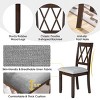 SEVOBAL Dining Chairs Set of 2 Upholstered Fabric Accent Chairs with Solid Wood Legs Padded Seat Modern Style, Brown, 18.3"*21"*37" - 3 of 4