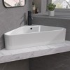 22.5 x 16.5 x 5 in. Corner Ceramic Wall-Mount Bathroom Sink in White Vessel Wall-Hung with Overflow - 3 of 4