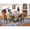 HomeStock 5-Piece Distressed Jacobean Finish Solid Wood Top Dining table with 4-Chairs - 2 of 4