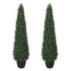 3/4/5FT Artificial Boxwood Trees Set of 2, Faux Boxwood Topiary Plants UV Resistant for Outdoor & Indoor Use - 2 of 4