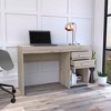 Vynxaria Computer Desk, Two Drawers, One Lower Shelf, Light Gray - 2 of 4