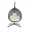 Versatile Hanging Egg Chair, Egg Chair For Outside With Cushion, Egg Chair Hanging With Sturdy Iron Base Support-Cuddlewood - 3 of 4