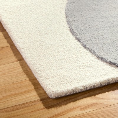 Beige and Rust Abstract Wool and Viscose 5' x 7' Area Rug