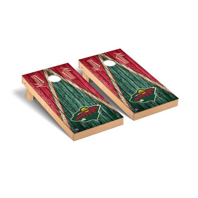 NHL Minnesota Wild Premium Cornhole Board Weathered Triangle Version