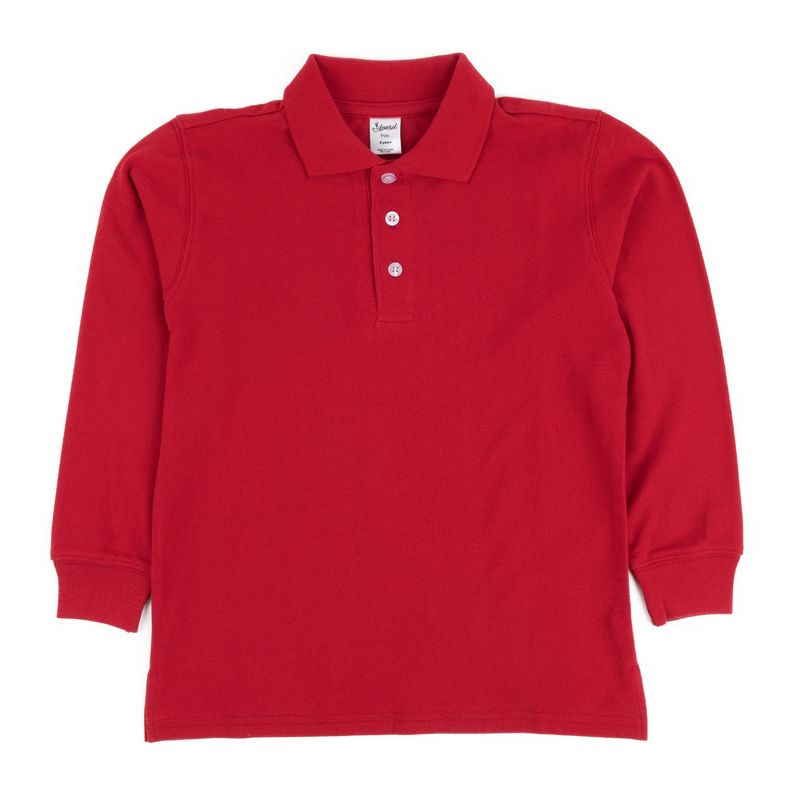 Leveret Kids Cotton Long Sleeve Polo Shirt, 1 of 3
