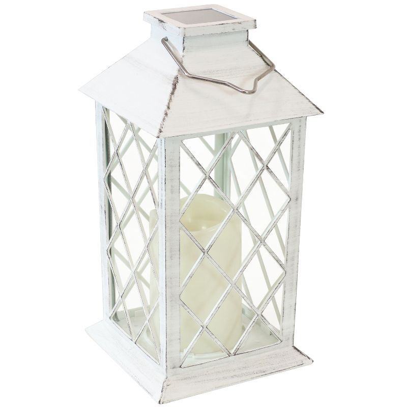 Sunnydaze Outdoor Concord Hanging Tabletop Solar LED Rustic Farmhouse Decorative Candle Lantern - 11", 1 of 10