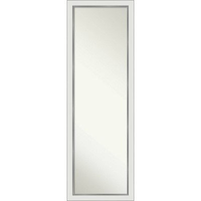 17" x 51" Eva White Silver Framed On the Door Mirror - Amanti Art