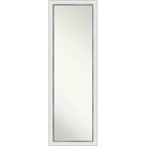 17" x 51" Eva White Silver Framed On the Door Mirror - Amanti Art: Wood Frame, No Assembly Required - 1 of 4