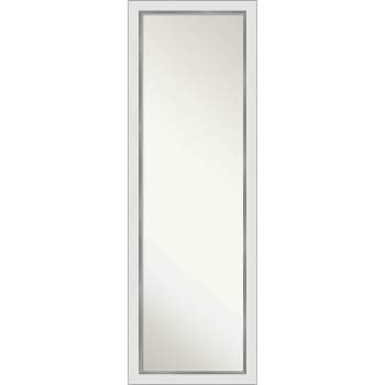 17" x 51" Eva White Silver Framed On the Door Mirror - Amanti Art
