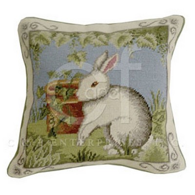 C&F Home Bunny in Vineyard Easter Needlepoint Pillow